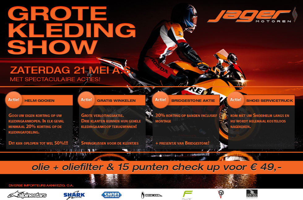 Kledingshow bij Jager Motoren!