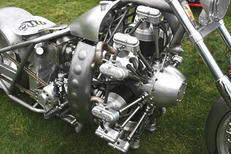 Een Radial Engine van vliegtuig naar Custom bike