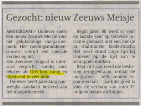 Gezocht, mevrouw uit Zeeland